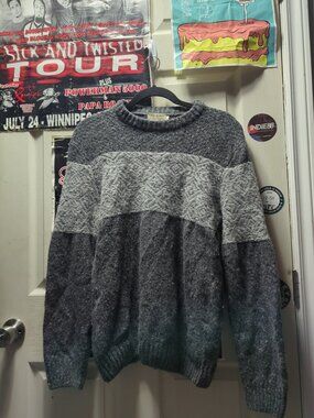 Luca Nobili Sweater Mens Large Pullover Wool Made In Italy Gray Casual